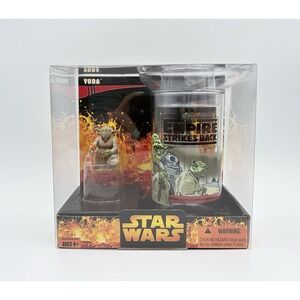 Vintage 2005 Star Wars Yoda Action Figure & Collector Cup Set Hasbro NIB Sealed